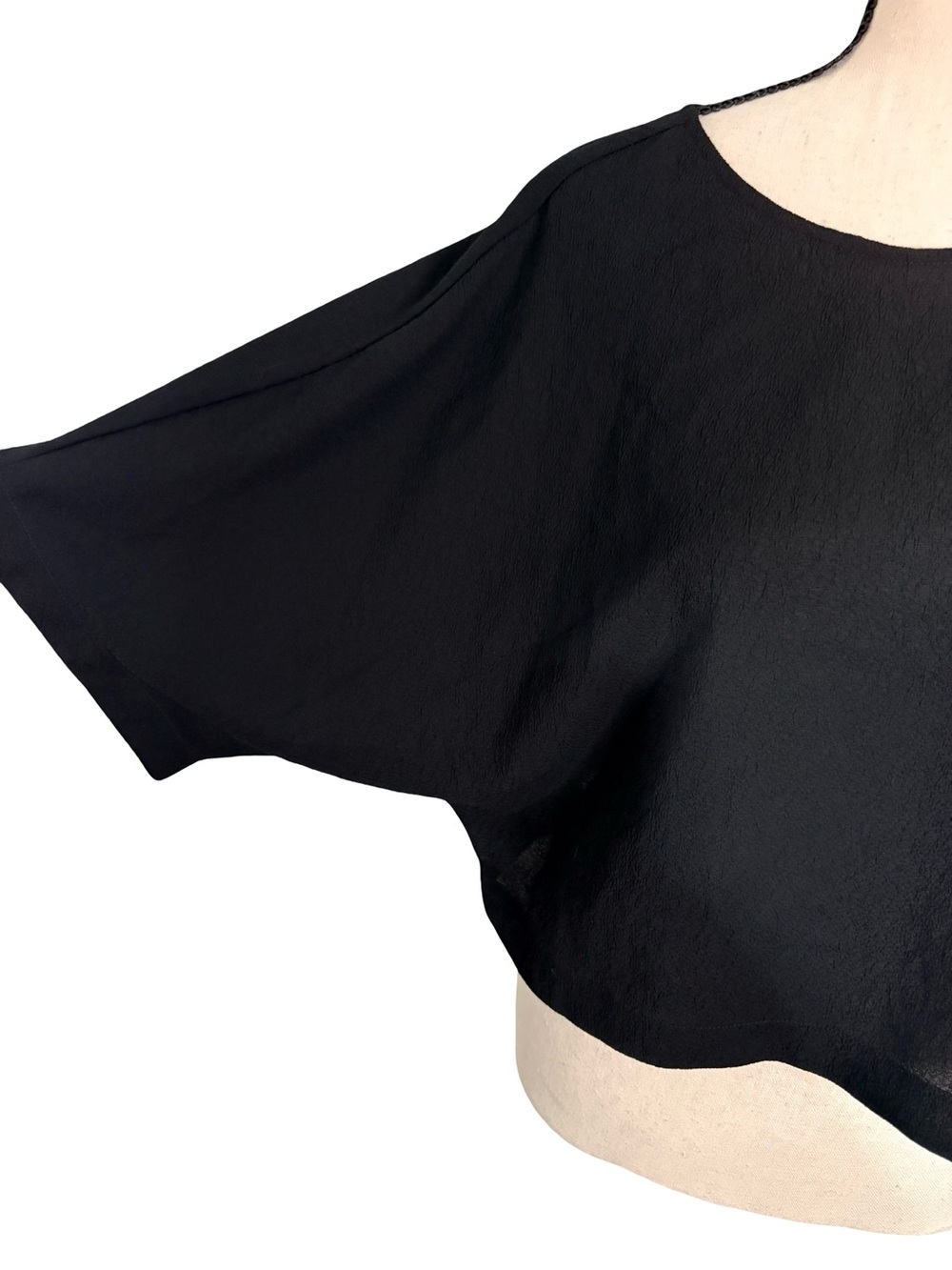 Wilfred Aritzia Black Crepe Boat Neck Dolman Sleeve Blouse XS - Picture 3 of 11